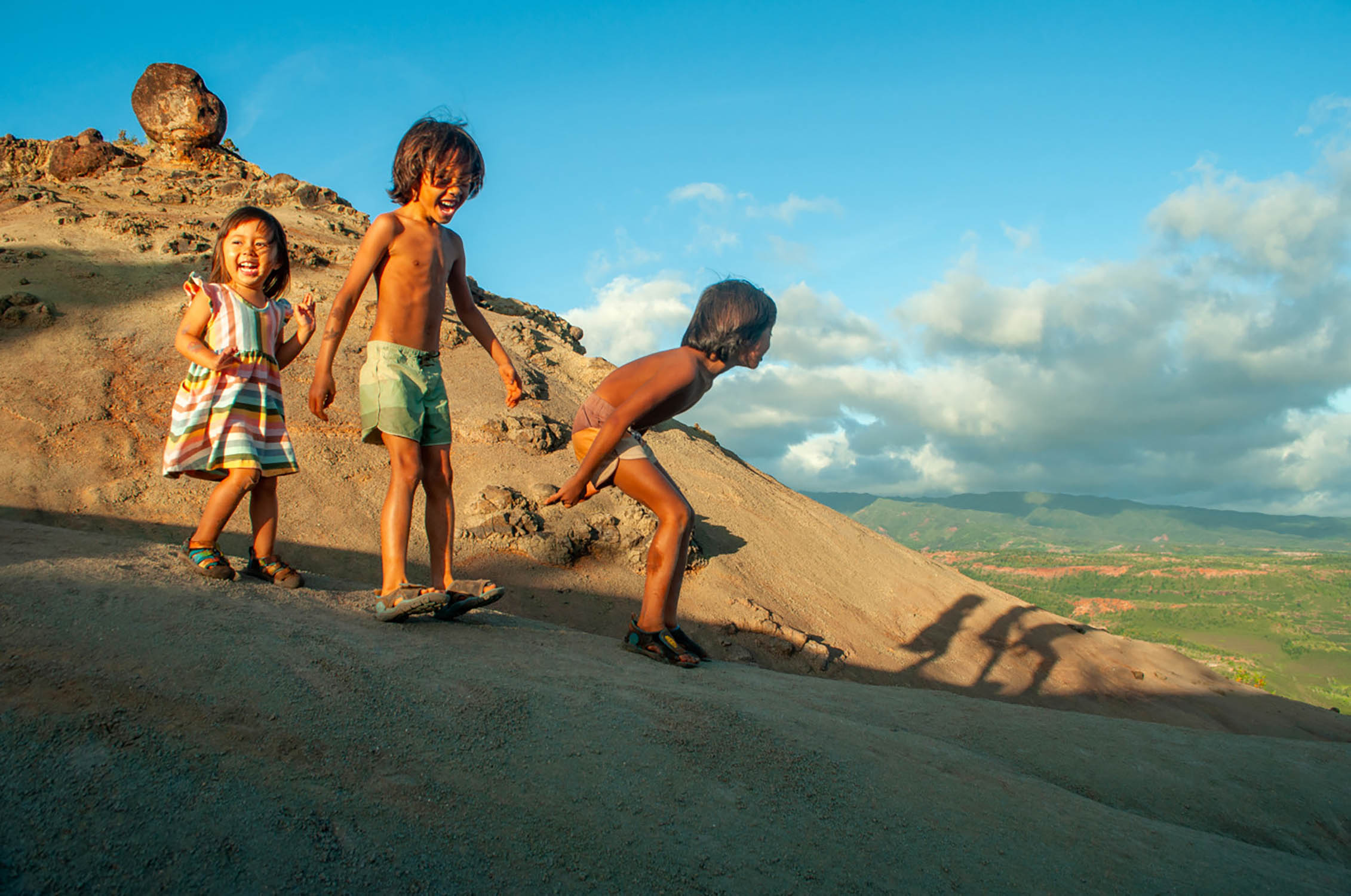 kids playing at the beach