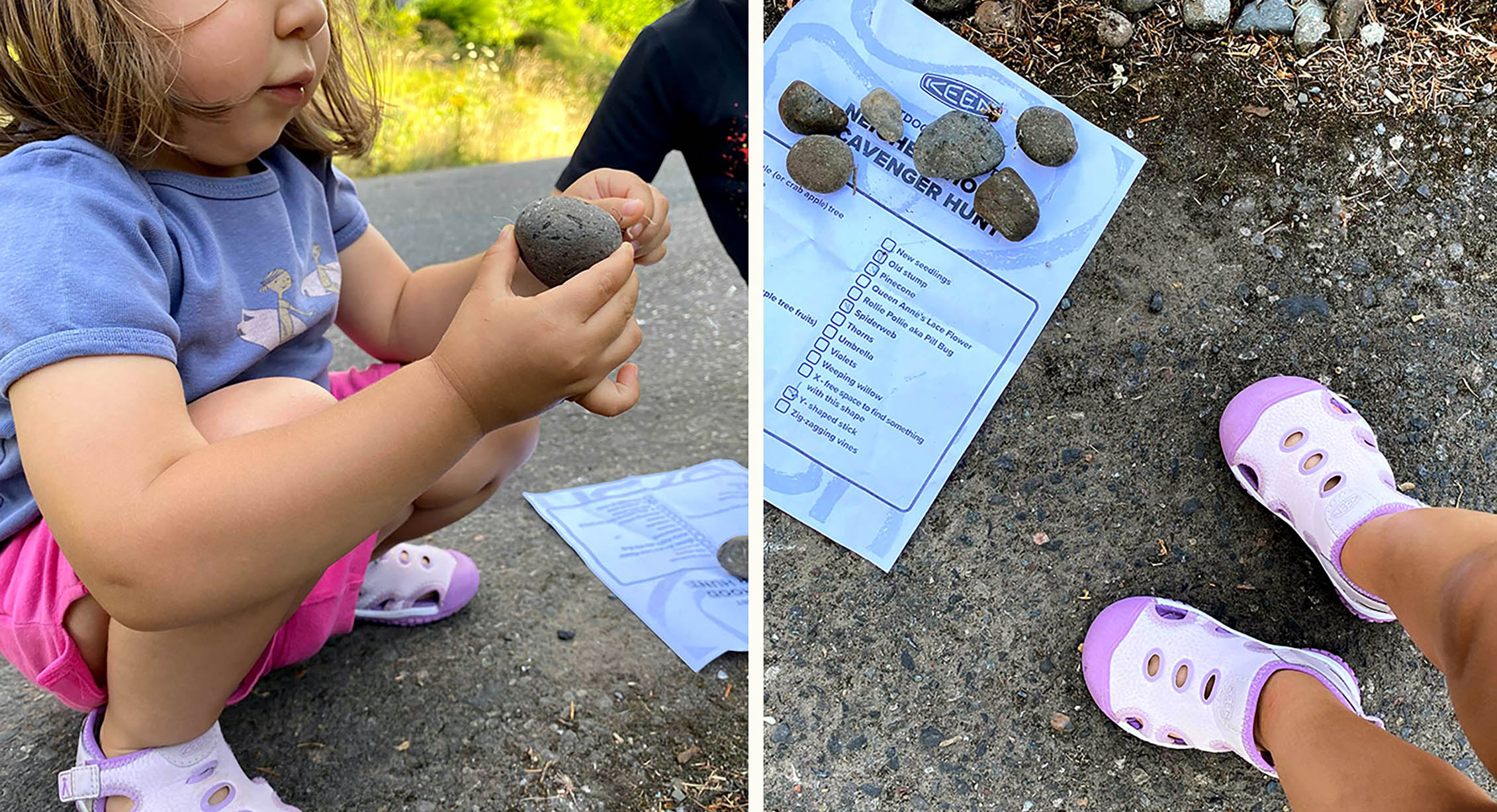 kids on a scavenger hunt