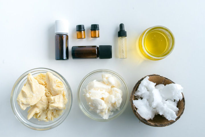 Ingredients for making DIY body butter recipe